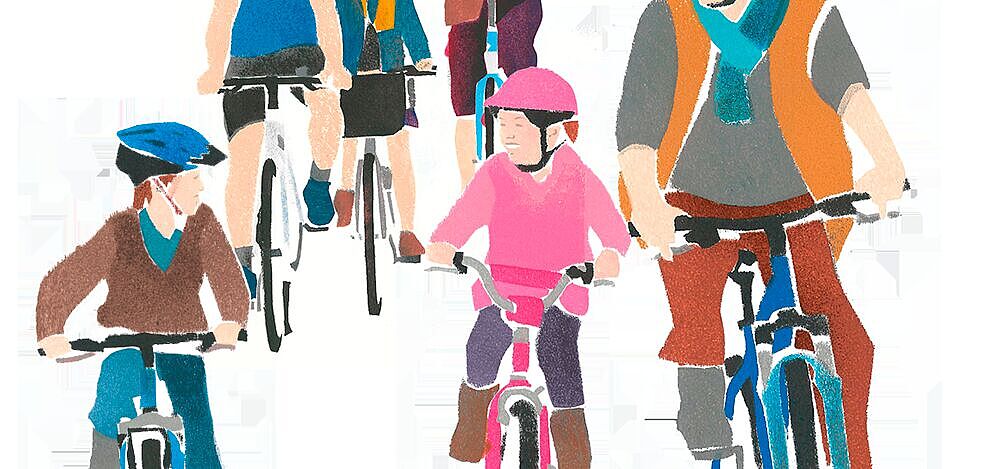 Radfahren Gruppe Illustration